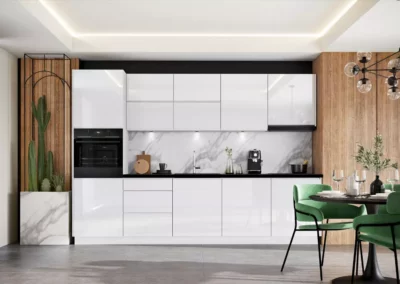 Nos gammes de cuisine - Gamme PRESTIGE-BLanc laqué brillant