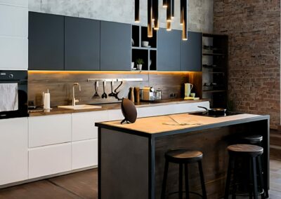 Gamme PREMIUM-Modèle Dénis-Noir-Mat-Laqué--linéaire